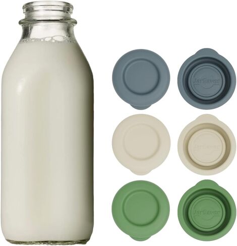 قبعات بديلة من السيليكون JARSAVER® | أغطية زجاجات بقطر 48 مم تناسب تمامًا زجاجات الحليب الزجاجية من ستانباك وليبي | أغطية زجاجات قابلة لإعادة الاستخدام وتدوم طويلاً وسهلة التنظيف (أخضر، عبوتان) in Kuwait