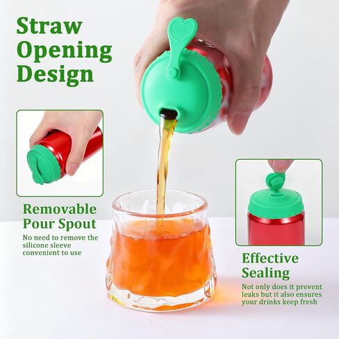 12 Pcs Soda Can Covers Lids Keep Fizz,7 Colors,Silicone,2-Shaped | Reusable Soda Lids for Cans,Can Caps Lids Soda for Beer,Drink,Cola, and Juice Cans,Preventing Leaks and Keeping Drinks Fresh in Kuwait