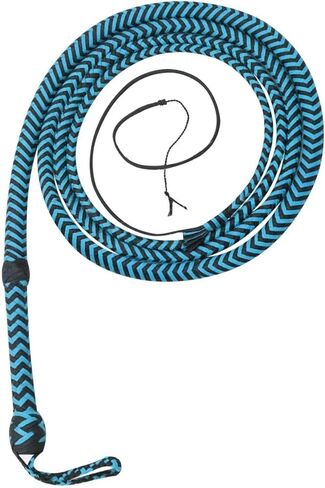 Bull Whip Handmade Blue & Black Paracord Nylon Equestrian Bullwhip 12-Plaits 04 FT Long Whip for Costume Use in Kuwait