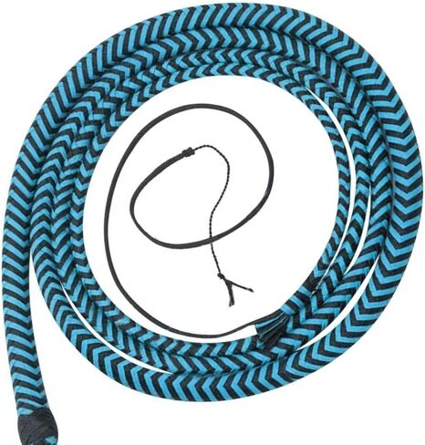 Bull Whip Handmade Blue & Black Paracord Nylon Equestrian Bullwhip 12-Plaits 04 FT Long Whip for Costume Use in Kuwait