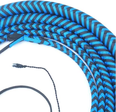 Bull Whip Handmade Blue & Black Paracord Nylon Equestrian Bullwhip 12-Plaits 04 FT Long Whip for Costume Use in Kuwait