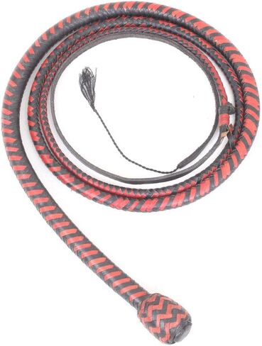 Kangaroo Hide Leather Snake Style Whip 4 Foot 12 Plaits with Complete Leather Flexible Belly & Bolster Inside Hand Crafted for Equestrian and Outdoor Sport. in Kuwait