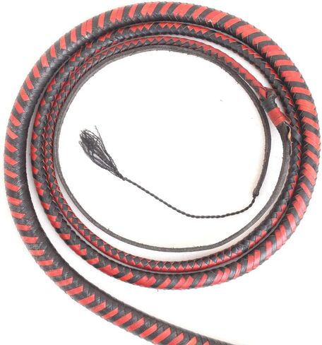 Kangaroo Hide Leather Snake Style Whip 4 Foot 12 Plaits with Complete Leather Flexible Belly & Bolster Inside Hand Crafted for Equestrian and Outdoor Sport. in Kuwait