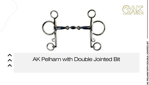 AK Double Jointed Pelham Bit Sweat Iron Horse Riding Bit for Training and Performance Durable Stainless Steel AKRS-2610 in Kuwait