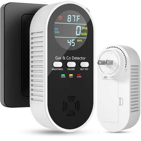 5-in-1 Air-Monitor Plug-in with LED Display Screen, Temperature & Humidity, for Kitchen Bedroom Garage RV Travel Camping in Kuwait