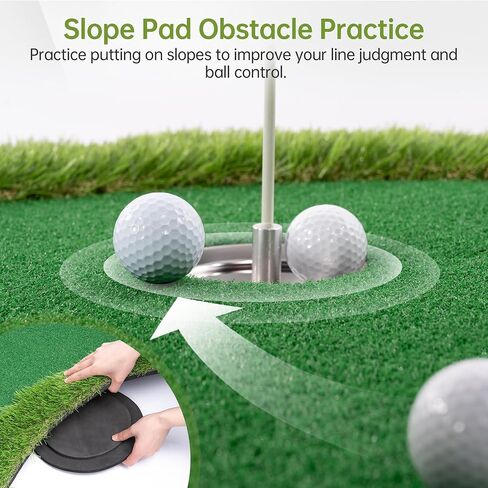 Real Relax Golf Putting Green Mat, Professional Golf Practice Mat, Large Professional Golf Training Mat with 3 Holes for Indoor Outdoor Use in Kuwait