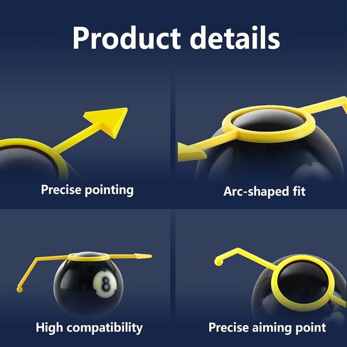 Precision Pool Aiming Aid, Improve Your Pool Skills, Ideal for Beginners & Intermediate Players, Adjustable SightGuide,5PC Billiards Training Tool, Practice Aiming Marker, Consumables in Kuwait