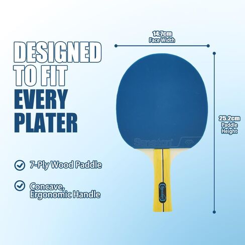 مجموعة Senston Ping Pong Paddles مكونة من 4 مجاديف تنس طاولة ملونة مع 6 كرات و2 حقيبة تخزين للعب في الأماكن المغلقة/الخارجية، والتدريب، والألعاب العائلية in Kuwait