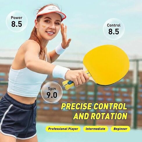 مجموعة Senston Ping Pong Paddles مكونة من 4 مجاديف تنس طاولة ملونة مع 6 كرات و2 حقيبة تخزين للعب في الأماكن المغلقة/الخارجية، والتدريب، والألعاب العائلية in Kuwait