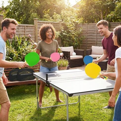 مجموعة Senston Ping Pong Paddles مكونة من 4 مجاديف تنس طاولة ملونة مع 6 كرات و2 حقيبة تخزين للعب في الأماكن المغلقة/الخارجية، والتدريب، والألعاب العائلية in Kuwait