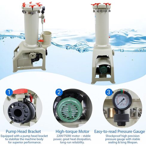 Electroplating Solution Filter High Flow Industrial Filter | 220V 750W, Self-Priming Pump, 6Pcs 20In Filter element, 150L/MIN, Chemical Liquid Circulation Filter for Nickel Plating in Kuwait