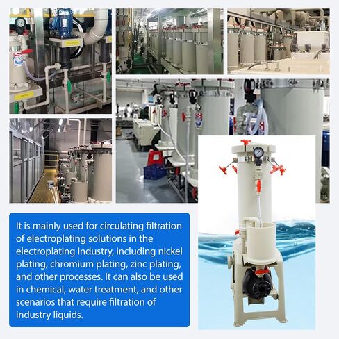 Electroplating Solution Filter High Flow Industrial Filter | 220V 750W, Self-Priming Pump, 6Pcs 20In Filter element, 150L/MIN, Chemical Liquid Circulation Filter for Nickel Plating in Kuwait