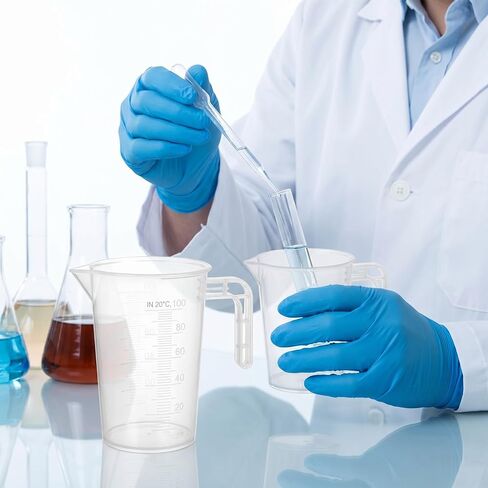100ml and 50ml Plastic Clear Measuring Cup, 2 Pcs Graduated Measuring Cup with Handle Multipurpose PP Beaker for Home Kitchen Lab in Kuwait
