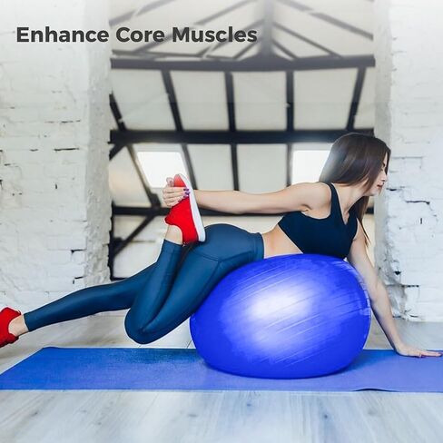Cardio Drumming Equipment Set, 26 in Fitness Balance Ball with Pump, 3.2 oz Cardio Drumming Sticks, Aerobic Exercise Ball for Workouts, Stability, Pilates, Yoga, Pregnancy Gymnastics in Kuwait
