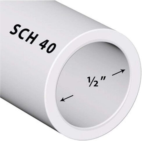 VENTRAL Schedule 40 PVC Pipe 1/2 Inch (0.84 OD), White, Cut Lengths for Plumbing, Landscape, Pool, Spa (12 Inches Long) in Kuwait