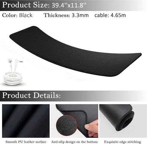 Grounding Mat for Sleep, Pain Relief & Inflammation, Conductive PU Leather Indoor Grounding Pad, Earth Connection Therapy for Home Office Wellness, Boost Energy & Blood Circulation 39"x12" in Kuwait