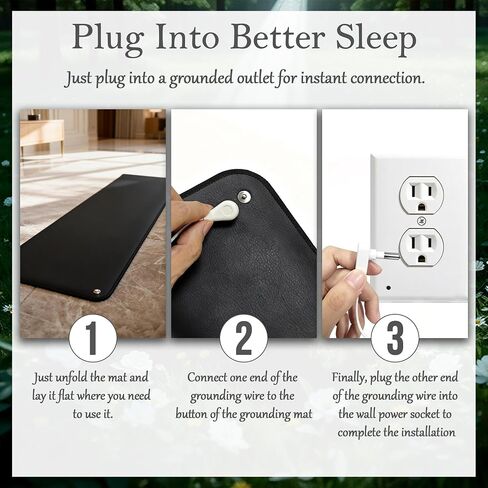 Grounding Mat for Sleep, Pain Relief & Inflammation, Conductive PU Leather Indoor Grounding Pad, Earth Connection Therapy for Home Office Wellness, Boost Energy & Blood Circulation 39"x12" in Kuwait