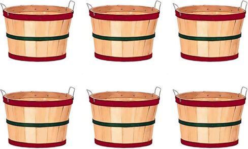 Red & Green Banded Half Bushel Basket Case of 6 in Kuwait