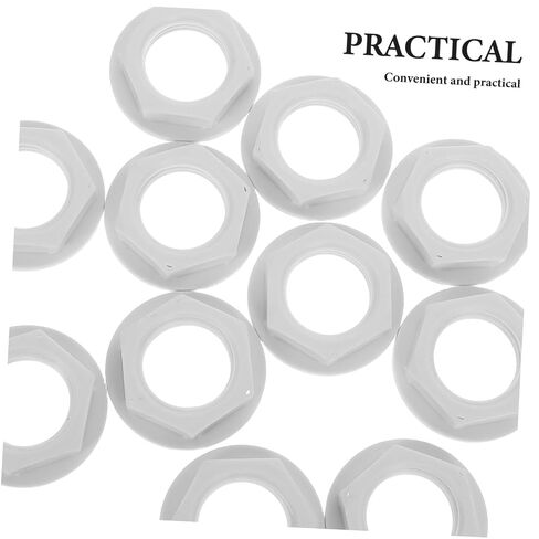 Sewroro 10pcs Plastic Float Valve Nut 1" Threaded Locknut for Toilet Fill Valve Water Tank Ballcock Assembly Universal Water Level Regulator Connector Fastener in Kuwait