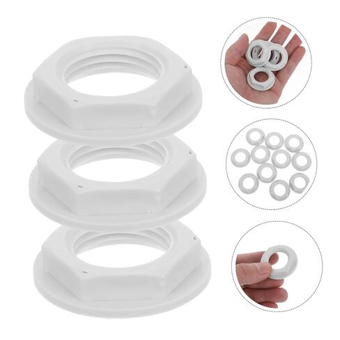 Sewroro 10pcs Plastic Float Valve Nut 1" Threaded Locknut for Toilet Fill Valve Water Tank Ballcock Assembly Universal Water Level Regulator Connector Fastener in Kuwait