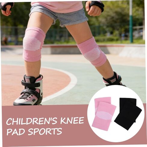 MAGICLULU 2 Pairs Sports Knee Pads for Youth, Breathable Nylon Sleeve with Anti-slip Support, Easy Wearability for Basketball and Soccer Outdoor Activities in Kuwait