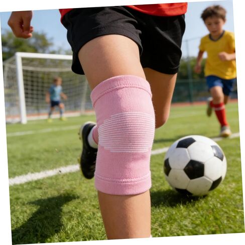 MAGICLULU 2 Pairs Sports Knee Pads for Youth, Breathable Nylon Sleeve with Anti-slip Support, Easy Wearability for Basketball and Soccer Outdoor Activities in Kuwait