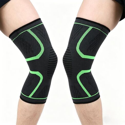 Knee Compression Sleeve 3 Colors, Running Fitness Hiking Support Brace, Men Women Knee Wrap for Sports Workout in Kuwait