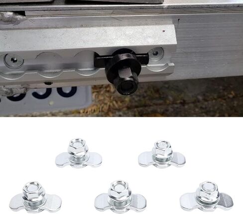 L المسار مزدوج العروة مسمار الجوز المناسب M10x20mm غير قابل للصدأ الثقيلة التحكم في البضائع رسو لشاحنة سرير مقطورة بيك اب RV ATV الكربون الصلب 5 قطع (فضي) in Kuwait