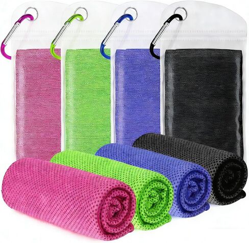 4 Pack Cooling Towels for Neck and Face(40"x12"), Cooling Neck Wraps, Ice Towel for Hot Weather, Soft Breathable Gym Towel, Cool Towel for Workout, Camping, Yoga, Sport, Running in Kuwait