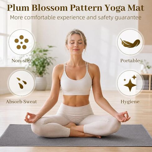 Non Slip Yoga Mat Towel with Silicone Grip Dots, Sweat Absorbent for Hot Yoga Pilates Workout Fitness, 72"x24" Machine Washable with Carry Bag in Kuwait