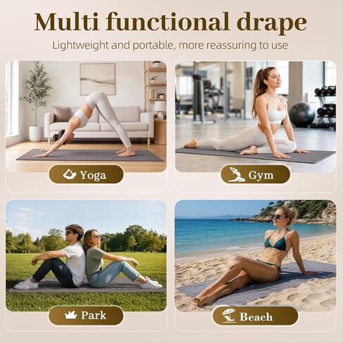 Non Slip Yoga Mat Towel with Silicone Grip Dots, Sweat Absorbent for Hot Yoga Pilates Workout Fitness, 72"x24" Machine Washable with Carry Bag in Kuwait