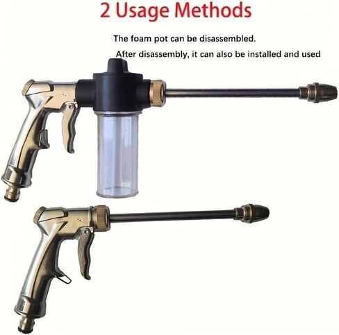 Garden Hose Nozzle, Upgraded High Pressure Spray Head, Heavy-Duty Aluminum Long Rod Nozzle, 360° Rotating Spray Gun with Foamer, Ideal for plant & lawn watering, patio cleaning & car washing in Kuwait