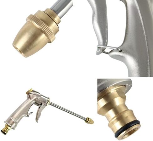 Garden Hose Nozzle, Upgraded High Pressure Spray Head, Heavy-Duty Aluminum Long Rod Nozzle, 360° Rotating Spray Gun with Foamer, Ideal for plant & lawn watering, patio cleaning & car washing in Kuwait