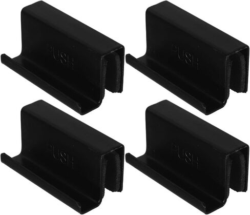 SUPVOX 4pcs Sliding Glass Door Handle Clamp for 4-6mm Thickness Glass, Black Steel Pull Handles Secure and Reliable Design, for Display Cases and Commercial Settings in Kuwait