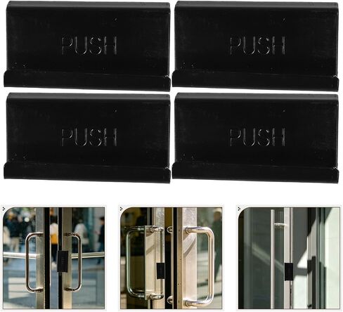 SUPVOX 4pcs Sliding Glass Door Handle Clamp for 4-6mm Thickness Glass, Black Steel Pull Handles Secure and Reliable Design, for Display Cases and Commercial Settings in Kuwait