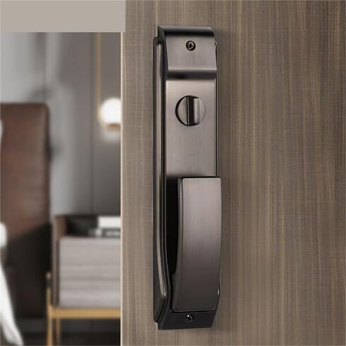 Straight Push Pull Door Lock Bedroom Mute Home Room Bathroom Zinc Alloy Light Luxury Wooden Handle in Kuwait