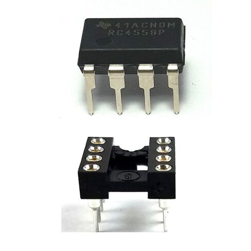 RC4558P IC مضخم تشغيلي مزدوج ومآخذ DIP ذات 8 سنون مع دبابيس اتصال آلية صديقة للوحة التجارب (عبوة من قطعتين) in Kuwait