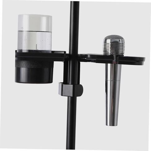 FRCOLOR Clamp Microphone Stand Tray Holder with Smooth Surface for Live Broadcasts and Karaoke Compatible with Multiple Mic Brackets Sound Card and Phone Shelf Organizer Black in Kuwait