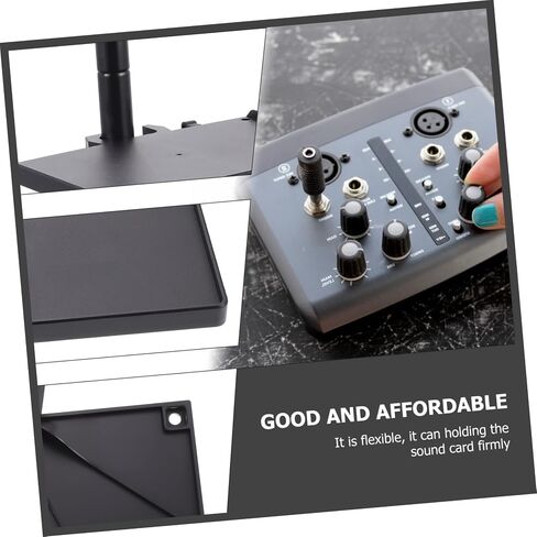 BESPORTBLE 2pcs Microphone Stand Tray Clip Accessory Shelf Durable Abs Sound Card Rack for Live Streaming Karaoke Recording with Storage Space for Picks and Small Items Black in Kuwait