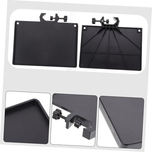 BESPORTBLE 2pcs Microphone Stand Tray Clip Accessory Shelf Durable Abs Sound Card Rack for Live Streaming Karaoke Recording with Storage Space for Picks and Small Items Black in Kuwait