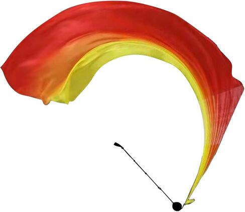 Silk Veil Poi,Praise Dance Flags Dance Flags with Balls - Colorful Belly Veil Poi, Gorgeous Gradient Colors Worship for Church, Tribal Performances in Kuwait