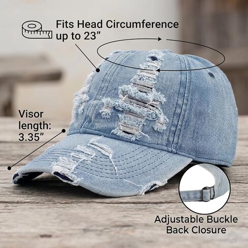حزمة Chiclinco 3 قبعات بيسبول DENIM DENIM غسلت سراويل جينز قابلة للتعديل للرجال نساء in Kuwait