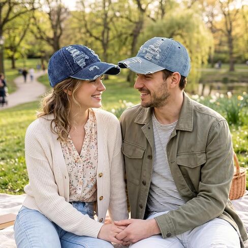 حزمة Chiclinco 3 قبعات بيسبول DENIM DENIM غسلت سراويل جينز قابلة للتعديل للرجال نساء in Kuwait