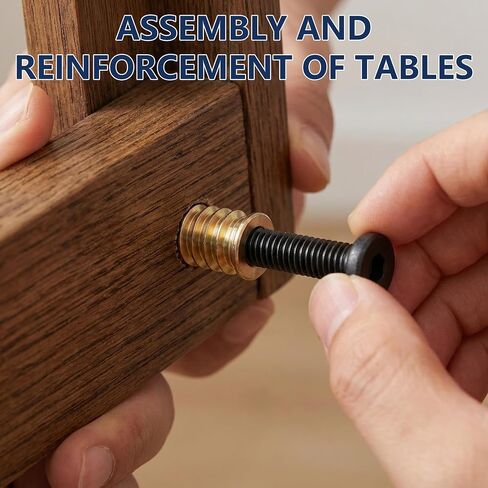 Wood Screw Inserts Kit 40 Sets 1/4"-20 – Furniture Hardware with 3/4" & 1-1/4" Hex Bolts, Pilot Drill Bit, 2 Wrenches for Furniture Assembly, Stripped Hole Repair in Saudi Arabia