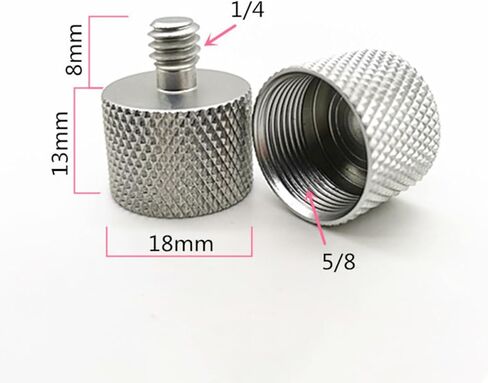 Kisangel 3pcs Microphone Clamp Adapter Nut 5/8 to 1/4 Inch Metal Microphone Stand Adapter Screw Anti-Slip Texture for Secure Mic Stand Connection in Kuwait