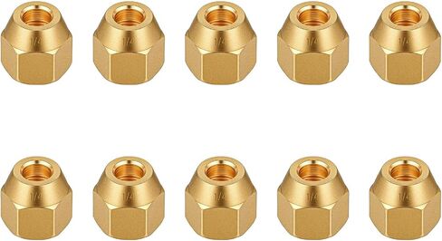 10Pcs Brass Flares Nut Adapters Flares Pipe Fitting Adapter Copper Pipe Extension Joint Connectors for Easy Installation in Saudi Arabia