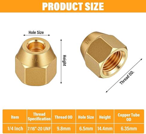 10Pcs Brass Flares Nut Adapters Flares Pipe Fitting Adapter Copper Pipe Extension Joint Connectors for Easy Installation in Saudi Arabia