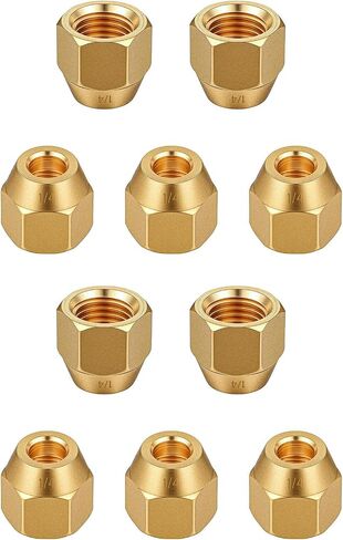 10Pcs Brass Flares Nut Adapters Flares Pipe Fitting Adapter Copper Pipe Extension Joint Connectors for Easy Installation in Saudi Arabia