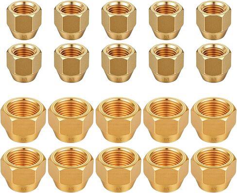 10Pcs Brass Flares Nut Adapters Flares Pipe Fitting Adapter Copper Pipe Extension Joint Connectors for Easy Installation in Saudi Arabia