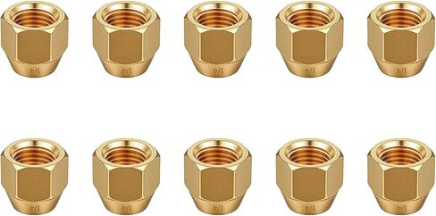10Pcs Brass Flares Nut Adapters Flares Pipe Fitting Adapter Copper Pipe Extension Joint Connectors for Easy Installation in Saudi Arabia